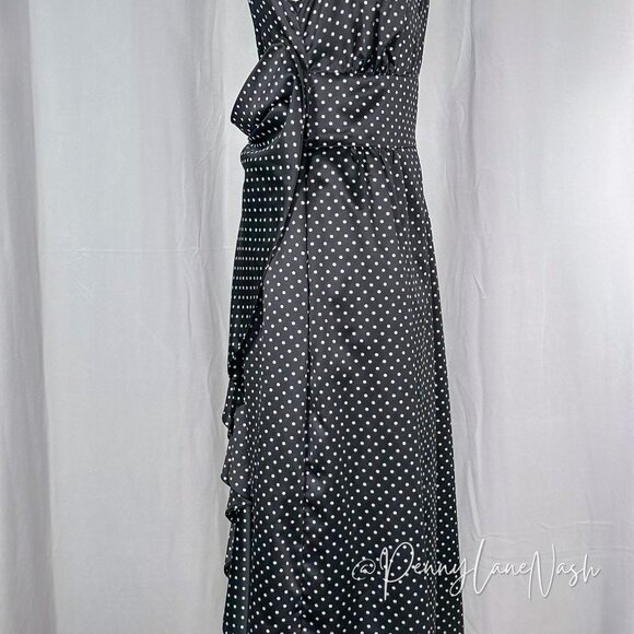 Kate Young Satin Polka Dot Open Back Maxi Dress - Picture 7 of 16